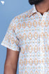 Regular Fit Lyocell Men’s Half Sleeved Shirt In Block Print