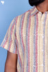 Lyocell Multicolour Men’s Half Sleeved Shirt In Block Print