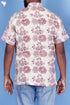 Lyocell Men’s Half Sleeved Shirt In Floral Block Print Off-White