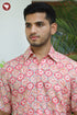 Regular Fit Lyocell Men’s Half Sleeved Shirt In Block Print