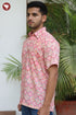 Regular Fit Lyocell Men’s Half Sleeved Shirt In Block Print