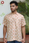 Regular Fit Lyocell Men’s Half Sleeved Shirt In Block Print