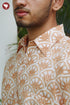 Regular Fit Lyocell Men’s Half Sleeved Shirt In Block Print