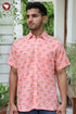Regular Fit Lyocell Men’s Half Sleeved Shirt In Block Print