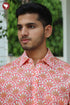 Regular Fit Lyocell Men’s Half Sleeved Shirt In Block Print