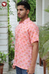Regular Fit Lyocell Men’s Half Sleeved Shirt In Block Print