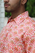 Regular Fit Lyocell Men’s Half Sleeved Shirt In Block Print