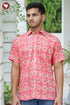 Regular Fit Lyocell Men’s Half Sleeved Shirt in Aztec Block Print