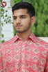 Regular Fit Lyocell Men’s Half Sleeved Shirt in Aztec Block Print