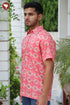 Regular Fit Lyocell Men’s Half Sleeved Shirt in Aztec Block Print