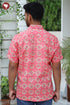 Regular Fit Lyocell Men’s Half Sleeved Shirt in Aztec Block Print