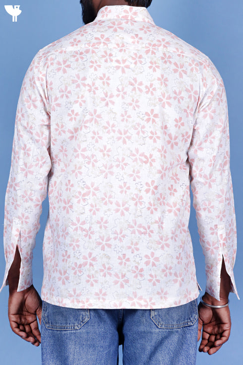 Lyocell Men’s Full Sleeved Shirt In Block Print