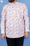 Regular Fit Cotton Men’s Short Kurta In Floral Block Print