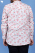 Regular Fit Cotton Men’s Short Kurta In Floral Block Print