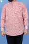 Regular Fit Cotton Men’s Short Kurta In Floral Print