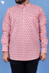 Regular Fit Cotton Men’s Short Kurta In Floral Print