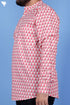 Regular Fit Cotton Men’s Short Kurta In Floral Print