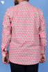Regular Fit Cotton Men’s Short Kurta In Floral Print