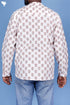 Cotton Men’s Short Kurta In Floral Block Print