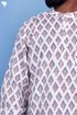 Cotton Men’s Short Kurta In Floral Block Print