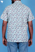 Regular Fit Slub Cotton Men’s Short Sleeved Shirt In Block Print