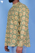 Slub Cotton Green Mens Short Kurta