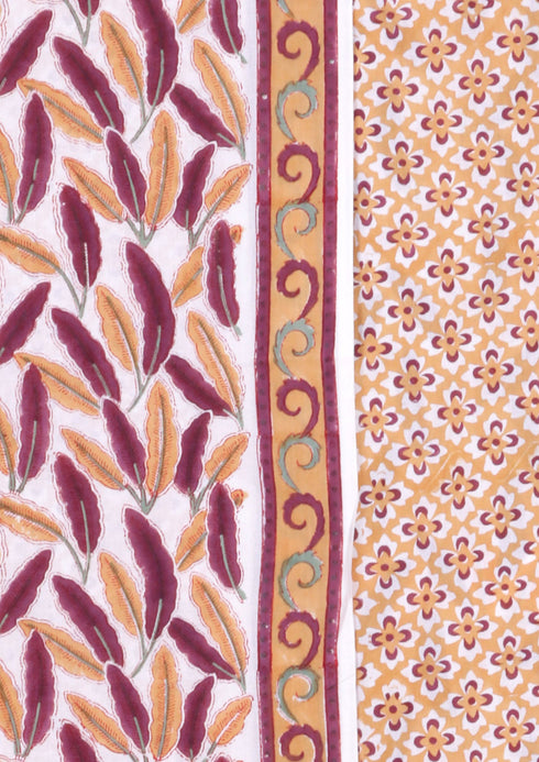 Cambric Cotton Dress Material With Kota Dupatta in Block Print