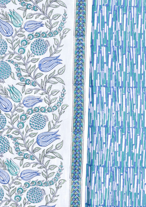 Cotton Dress Material With Kota Dupatta in Block Print