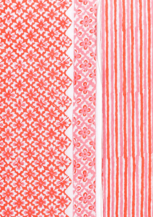 Cambric Cotton Dress Material With Kota Dupatta in Block Print