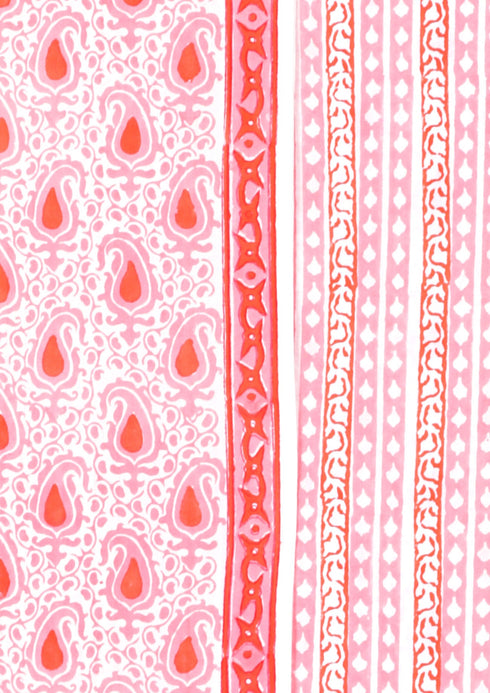 Cambric Cotton Dress Material With Kota Dupatta in Block Print