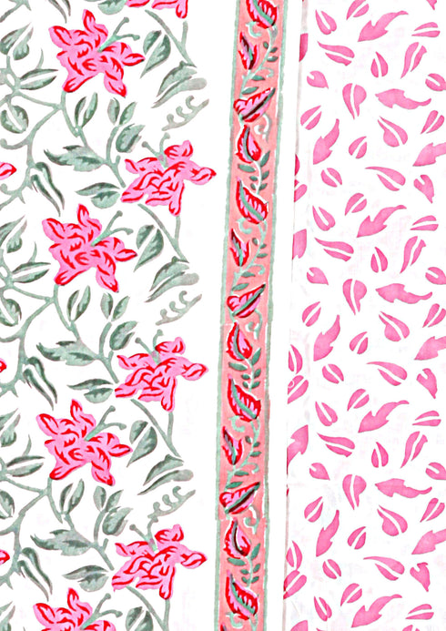 Cambric Cotton Dress Material With Kota Dupatta in Block Print