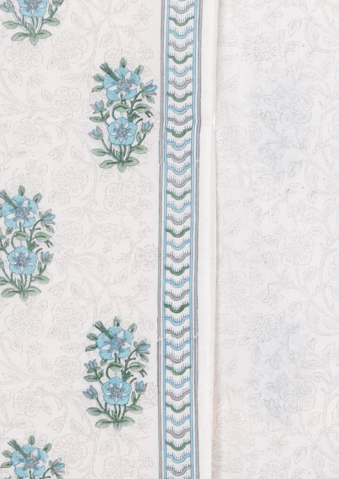 Chanderi Silk Dress Material With Dupatta In Block Print