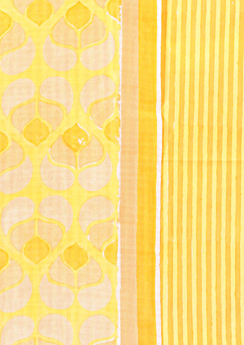 Chanderi Silk Dress Material With Dupatta In Block Print