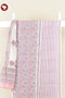 Chanderi Silk Dress Material With Dupatta In Floral Block Print