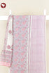 Chanderi Silk Dress Material With Dupatta In Floral Block Print