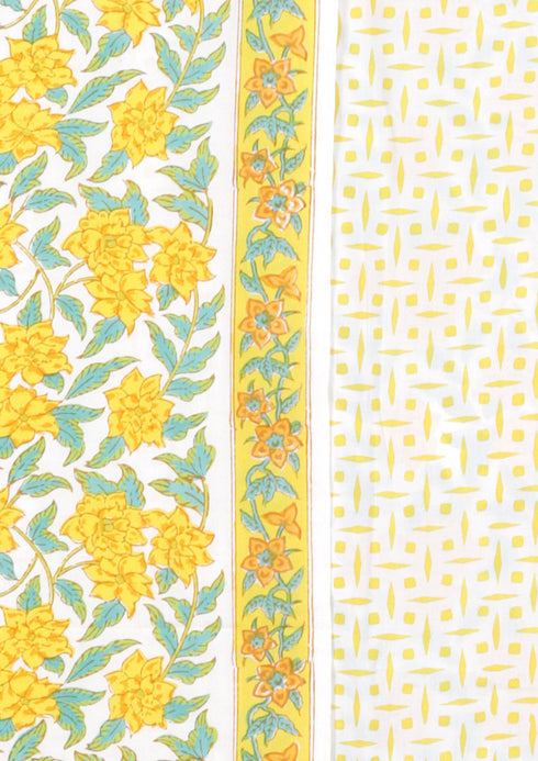 Bizzy Lizzy Dress Material With Chiffon Dupatta in Block Print