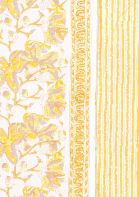 Bizzy Lizzy Dress Material With Chiffon Dupatta In Floral Block Print