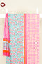 Bizzy Lizzy Dress Material With Chiffon Dupatta In Floral Block Print