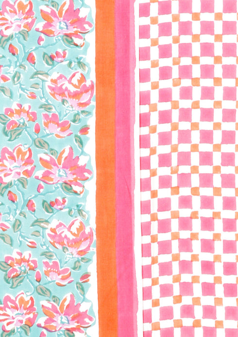 Bizzy Lizzy Dress Material With Chiffon Dupatta In Floral Block Print