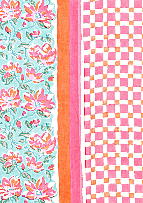 Bizzy Lizzy Dress Material With Chiffon Dupatta In Floral Block Print