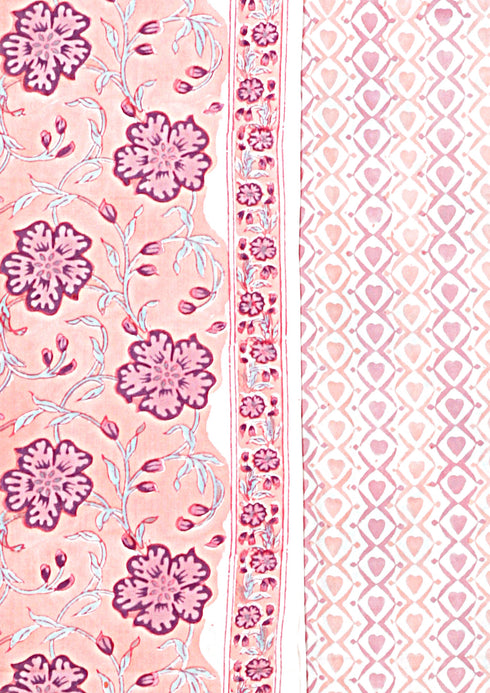 Bizzy Lizzy Dress Material With Chiffon Dupatta in Block Print