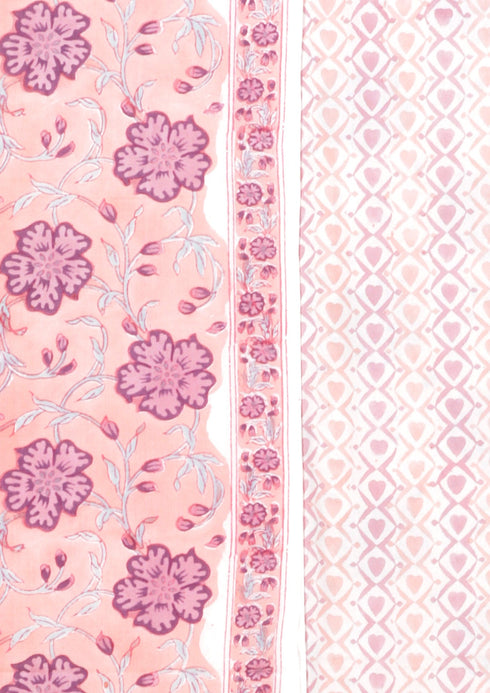 Bizzy Lizzy Dress Material With Chiffon Dupatta in Block Print