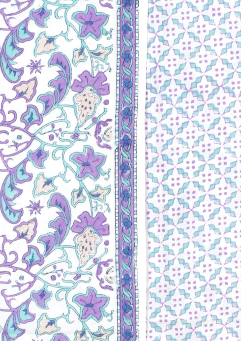 Bizzy Lizzy Dress Material With Chiffon Dupatta In Floral Block Print