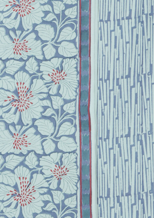 Bizzy Lizzy Dress Material With Chiffon Dupatta In Floral Block Print