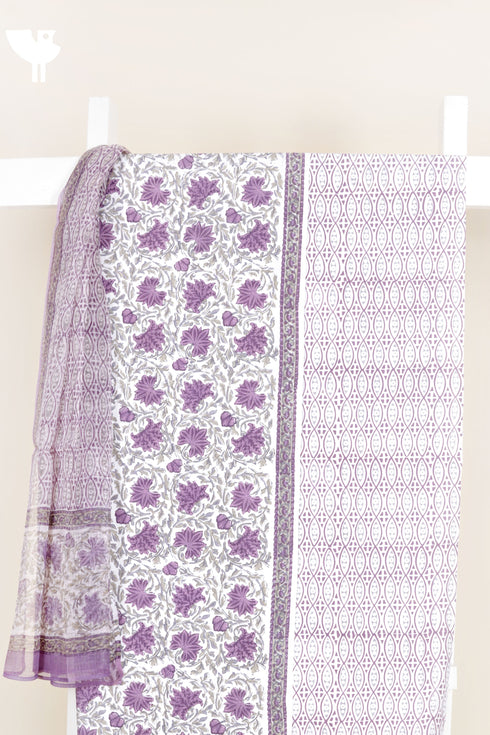 Bizzy Lizzy Dress Material With Kota Dupatta in Block Print