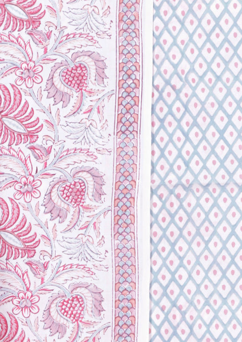 Bizzy Lizzy Dress Material With Kota Dupatta in Block Print