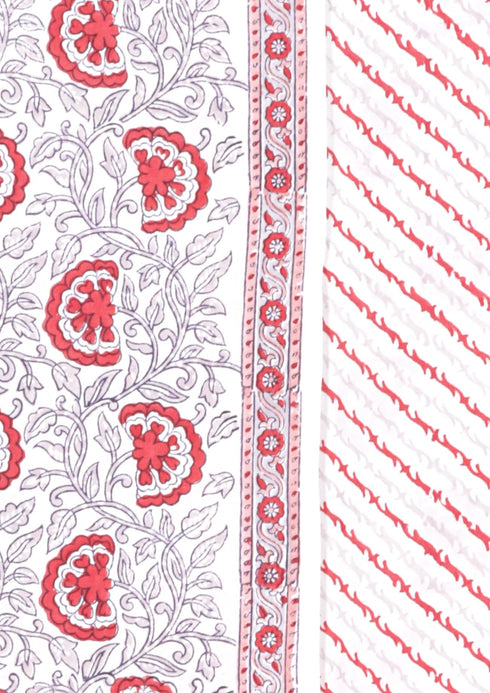 Bizzy Lizzy Dress Material With Kota Dupatta in Block Print