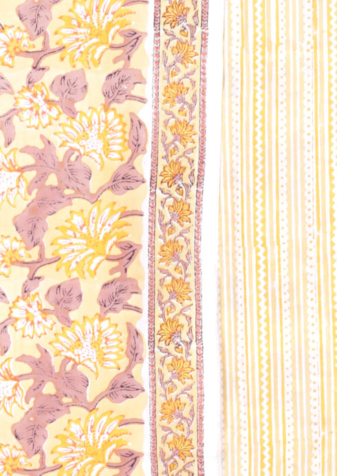 Bizzy Lizzy Dress Material With Kota Dupatta in Block Print