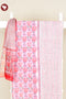 Terry Voile Dress Material With Kota Dupatta in Floral Block Print