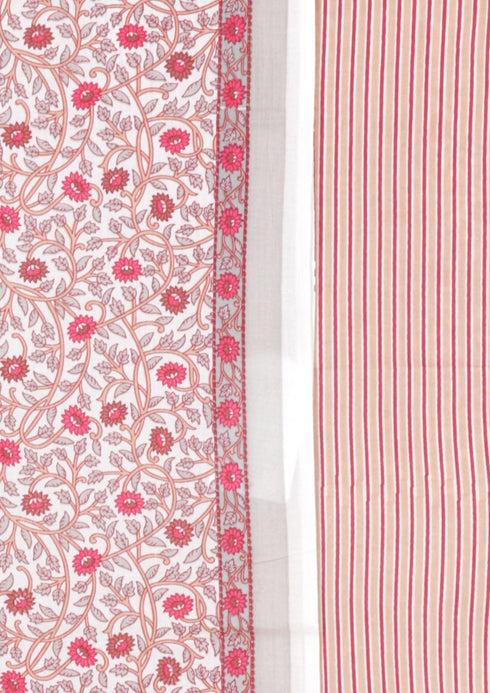 Cambric Cotton Kurta/Pant Two Piece Dress Material in Floral Print